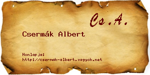 Csermák Albert névjegykártya