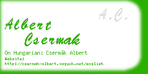 albert csermak business card